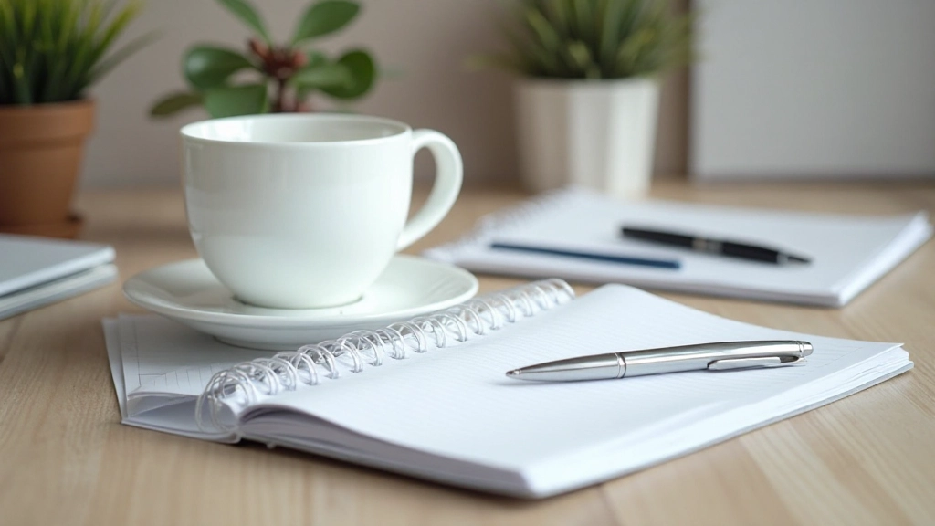 Бюджетный планер с ручкой и кофейной чашкой на столе