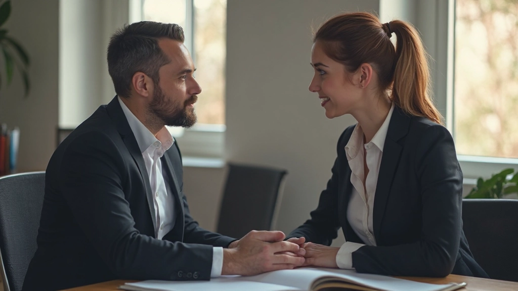 Профессиональное фото финансового консультанта, обсуждающего инвестиции с клиентом