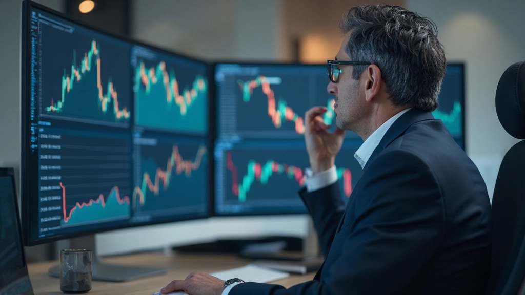 Инвестиционный портфель и графики на экране монитора