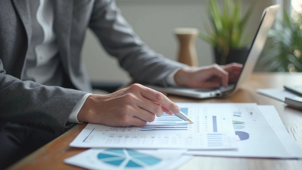 Рабочее пространство с финансовыми таблицами и графиками для планирования бюджета