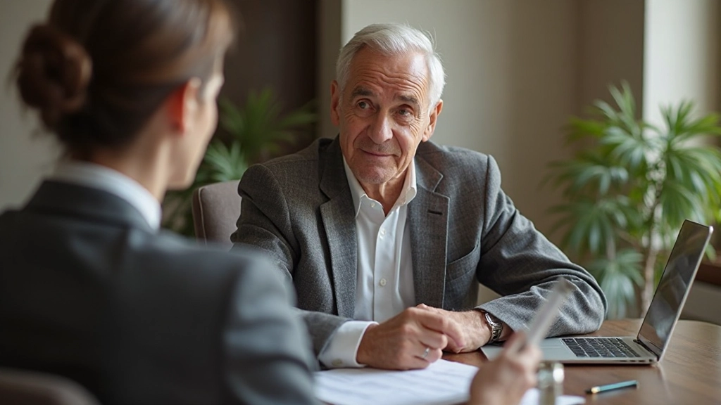 Пожилой человек планирует благополучное будущее на пенсии