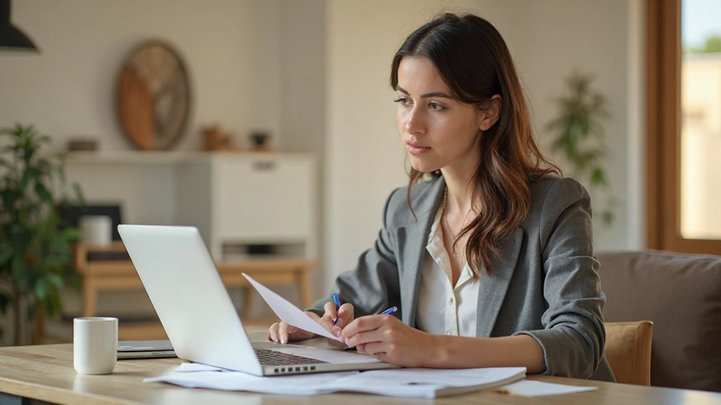 Профессиональная рабочая область с финансовыми документами и плановой тетрадью