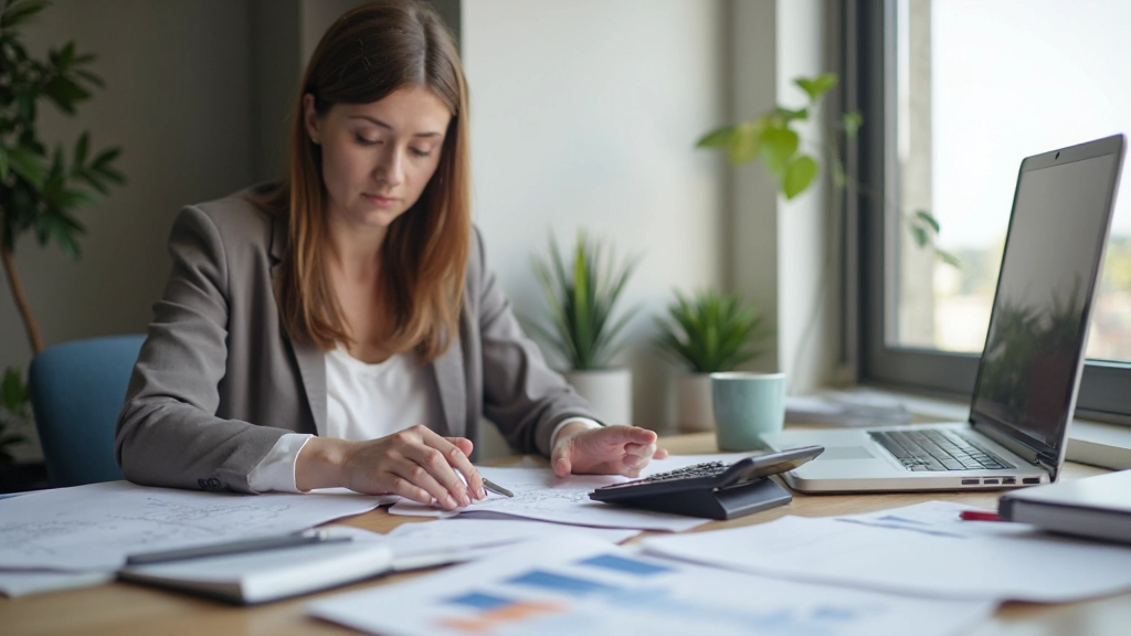 Рабочий стол с бюджетным планировщиком и финансовыми документами