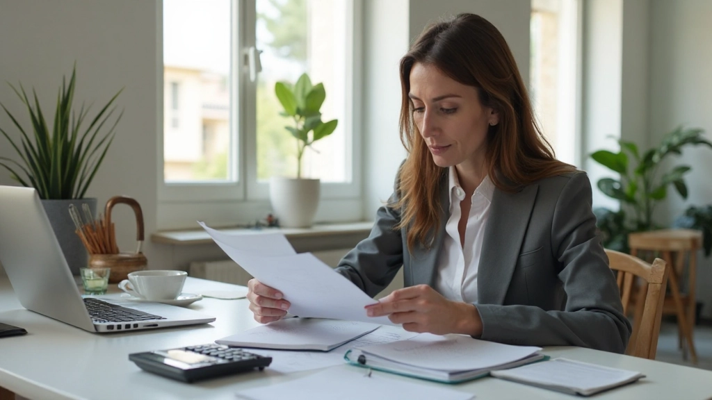 Профессиональное рабочее пространство с финансовыми документами и калькулятором